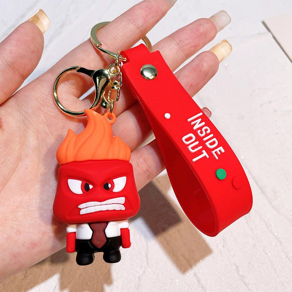 Adorable 2024 Movie Inside Out Keychain With Cute Amy Bobby Dr. Sadness Silicone Keyring For Men And Women