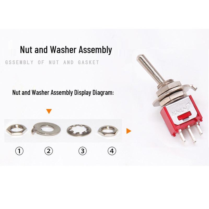 Automatic Reset 2/3-Speed Rocker Switch, Spring Return, 3-Pin Flat Handle, Model Aircraft Remote Controller Toggle Lever