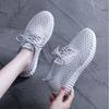 Mesh Shoes Women Breathable Comfortable Summer Hollow Mesh Cloth Shoes Sports Casual All-match Flat Bottom Single Shoes