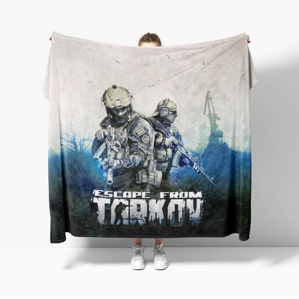 Escape from Tarkov Scav PMC Map Flannel Blanket Decor Creative blankets Cozy Soft Lightweight for Couch Sofa