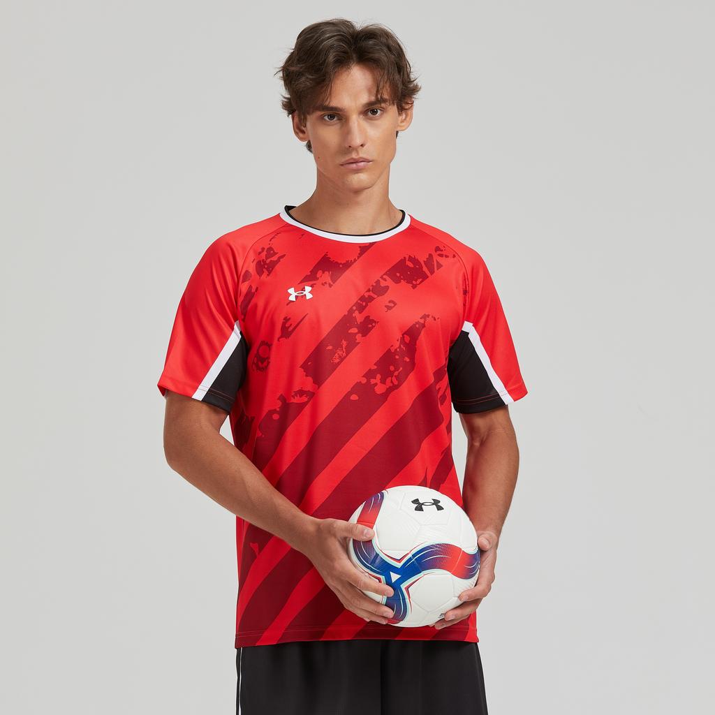Under Armour Минималистичный логотип с принтом для ежедневного бега, фитнеса, велоспорта, футболка унисекс, топы, красный цвет 24500504-600