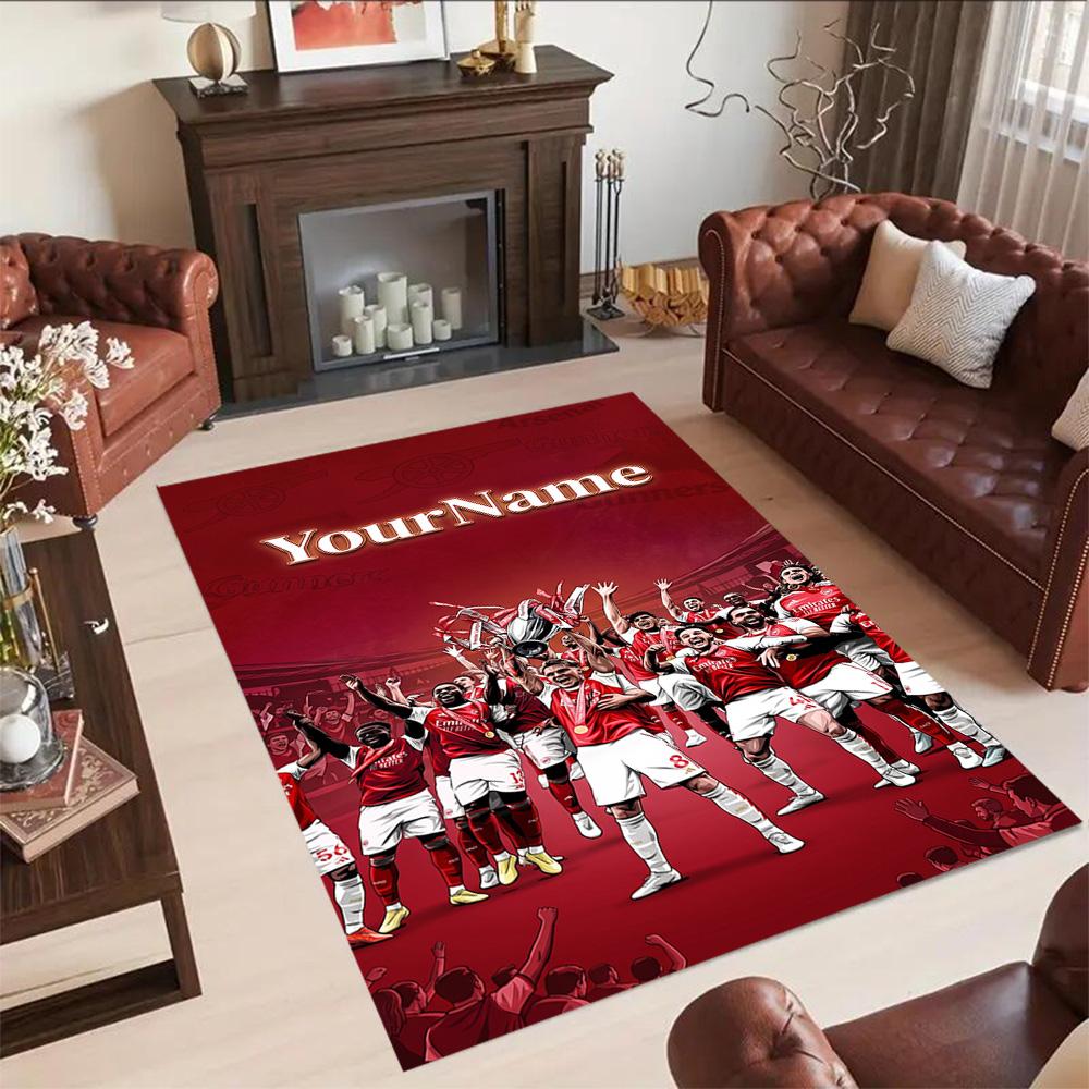 Arsenal Personalized Name Area Rug Perfect for Game Room Balcony Playrooms Entryway Antislip Carpet Anime Office Decor Birthday/Christmas Gift