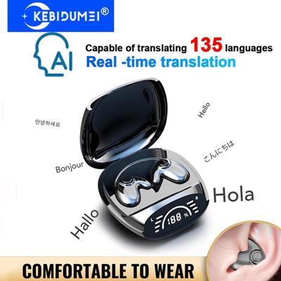 Наушники-вкладыши с функцией перевода AI Беспроводные наушники Bluetooth 5.3 Гарнитуры с шумоподавлением Hi-Fi Аудионаушники Поддержка 135 языков