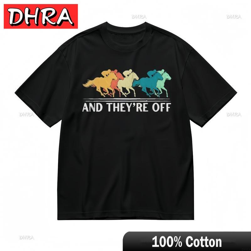 Womens Slight Stretch Breathable Classic TShirt Horse Racing Graphic Tee Mujer Clothes Tees Swedish for Couples TShirt Unisex