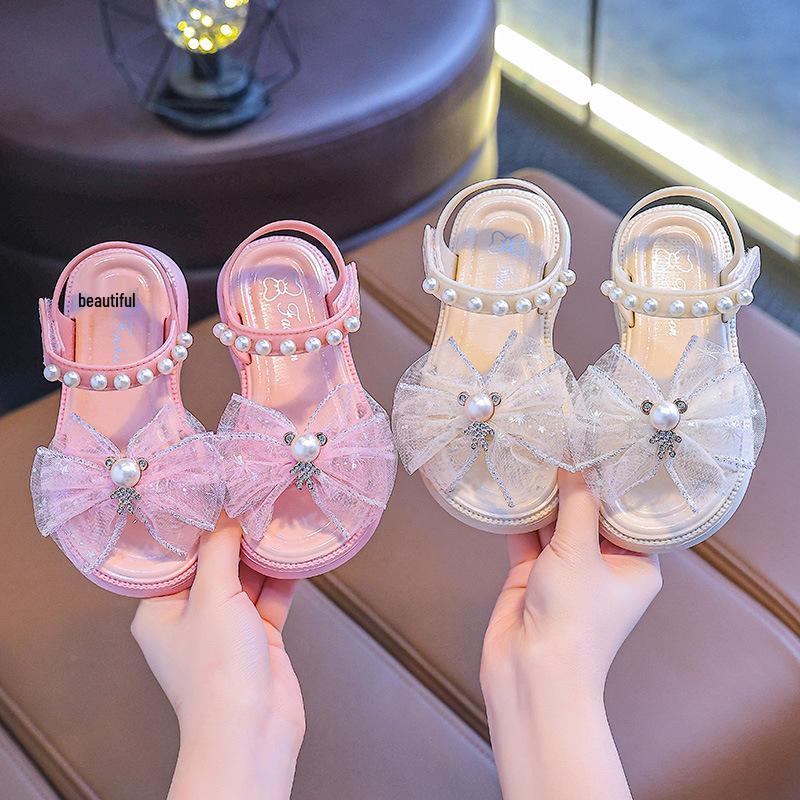 2024 Girls' Velcro Princess Sandals - Soft Sole, Bowknot Design, Available In Small, Medium, Large for Kids