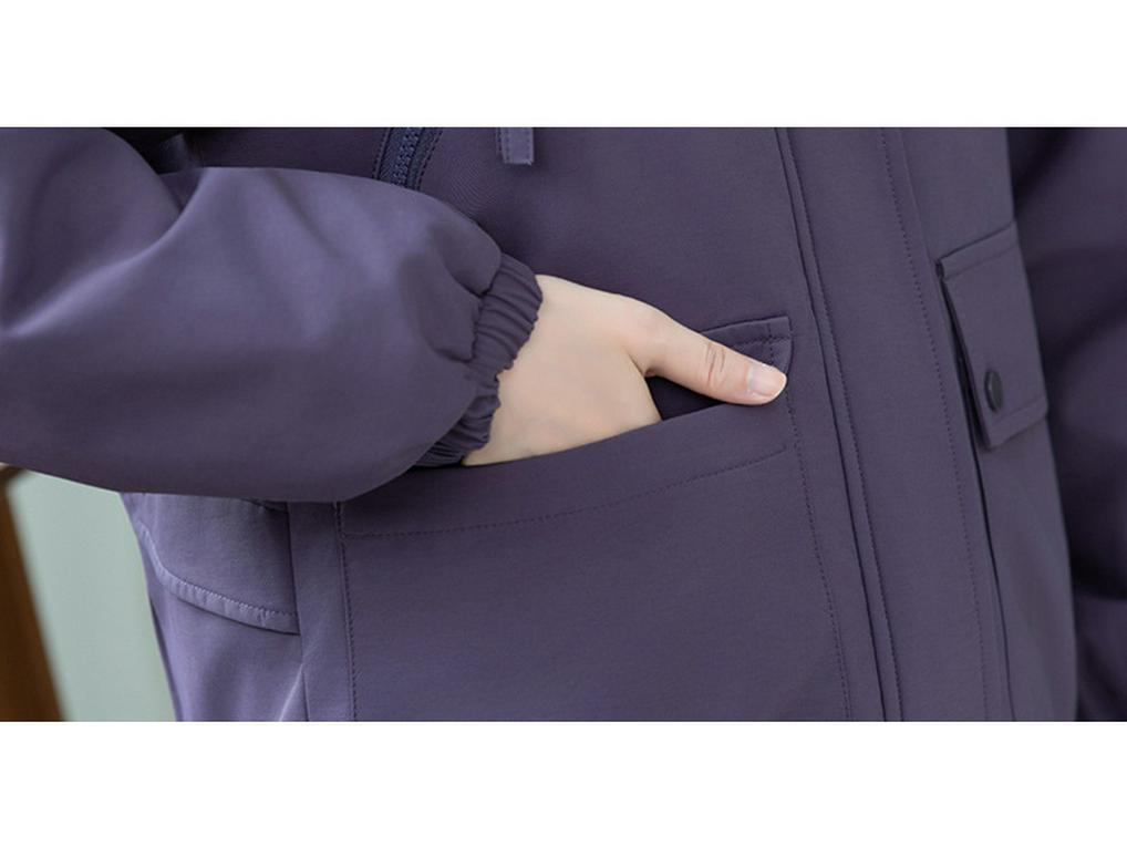 Женский короткий тренч на флисовой подкладке с хлопковой набивкой - Повседневный, универсальный, свободного кроя, весна и осень 2025.