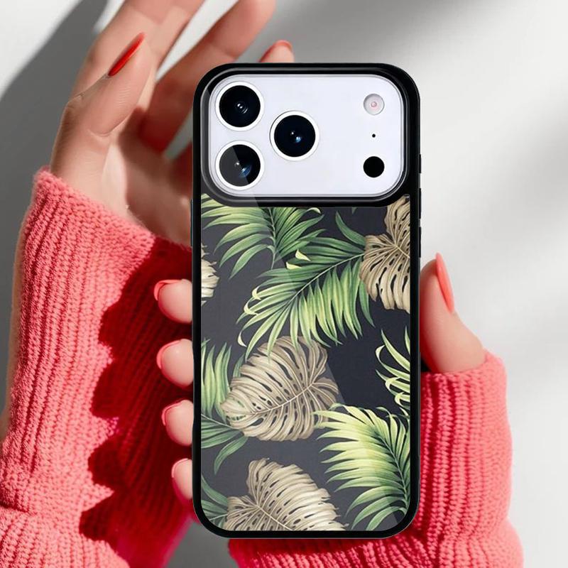 Чехол для телефона 'Цветок Монстеры Тропические Зеленые Листья' для iPhone 17 Air 16e 15 14 13 Pro Max Задняя крышка для 12 11 Pro Coque
