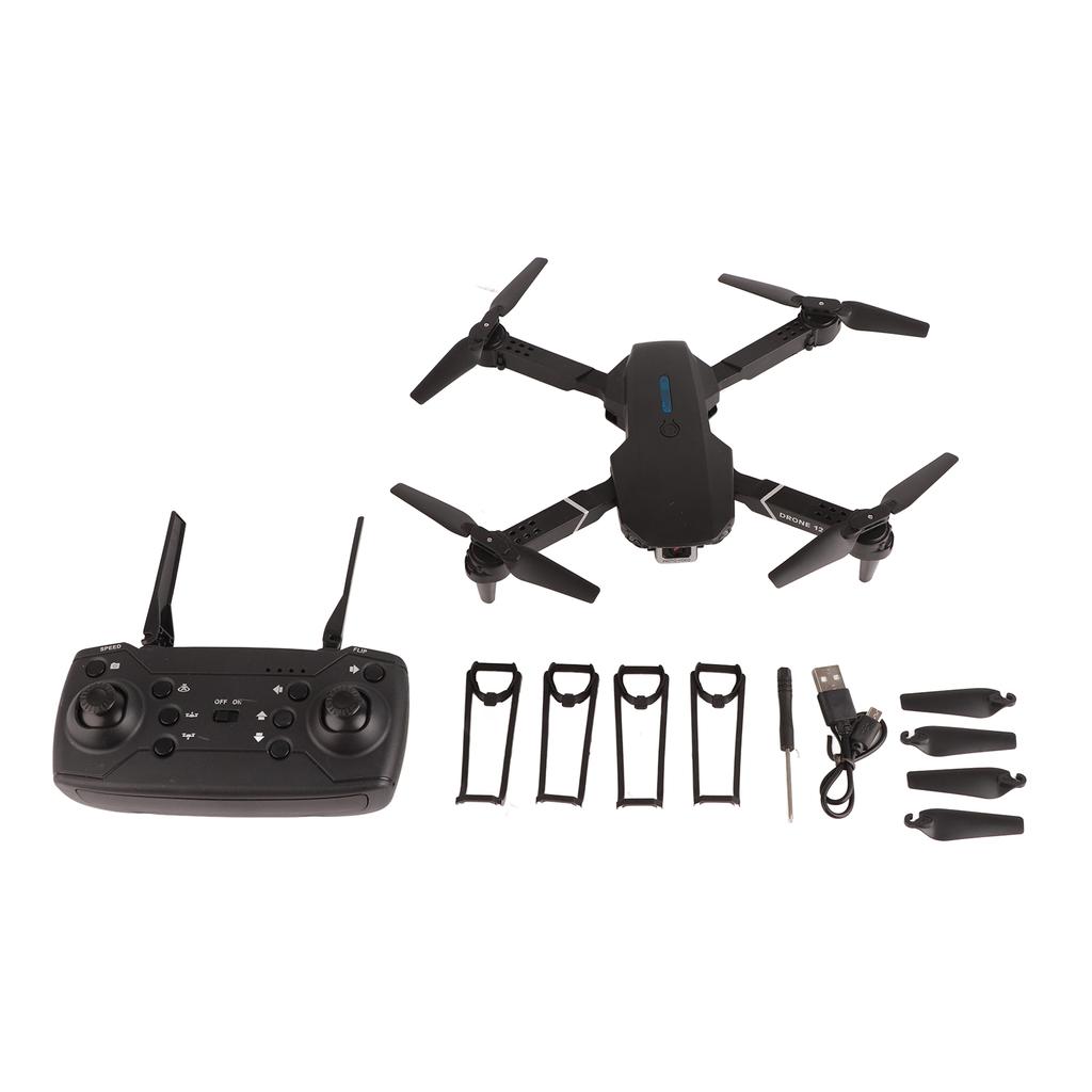 Black Folding Drone with Spare Wind Blade USB Cable Remote Control 4K Camera HD 4 Shaft Foldable