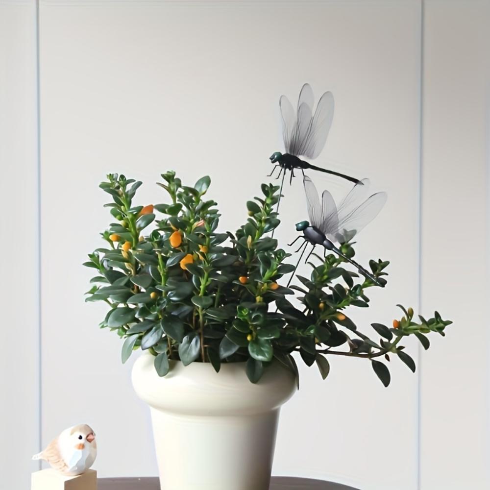 5-Piece Dragonfly Garden Plug - Durable Plastic for Flowerpot Decoration and Autumn Celebrations