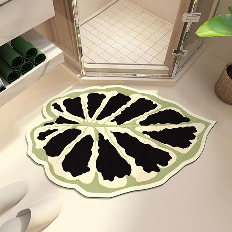 Зеленый коврик для ванной комнаты с растениями, впитывающий коврик для пола, нестандартный коврик для двери, противоскользящий коврик для дома, декоративный коврик для двери кухни