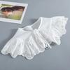 Ruffles Lace Fake Collar for Women Lapel Shirt Detachable Collar Shawl Small Scarf Removable Shoulder Wraps False Collar