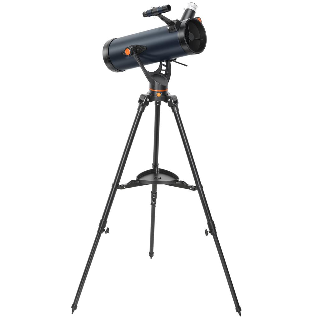 Reflector Telescope, 114 mm Objective Lens, 2 Eyepieces, Finder Scope, Aluminum, Dark Blue