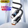 NNBILI 240 Вт QC3.0 Кабель USB на Type C для быстрой зарядки Кабель сверхбыстрой зарядки LED Зарядное устройство для телефона Кабель для передачи данных для Samsung Xiaomi Huawe