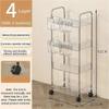 Transparent Rolling Cart Storage Shelfs Multilayer Multifunctional Simple and Modern Trolley Mobile Shelf Multi-Layers Storage