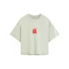 Футболка с коротким рукавом и круглым вырезом Minimalist Series SS23 с принтом букв, женские топы цвета бамбука и зеленого цвета 40785ST