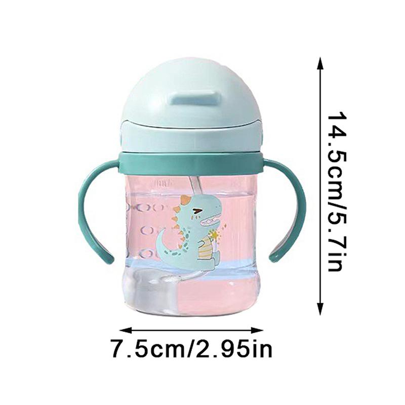 250 мл Детская поилка для воды с ручкой для обучения кормлению, бутылочка для питья с защитой от удушья и гравитационным мячом, детская учебная кружка с трубочкой
