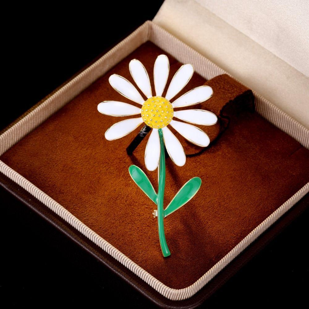 Брошь в виде ромашки в корейском стиле, булавка для воротника костюма в виде ромашки, модная брошь в том же стиле GD