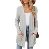 Cardigans - Fall Winter Women's Solid Brushed Pocket Long Sleeve Cardigan Coat Casual Outerwear Top