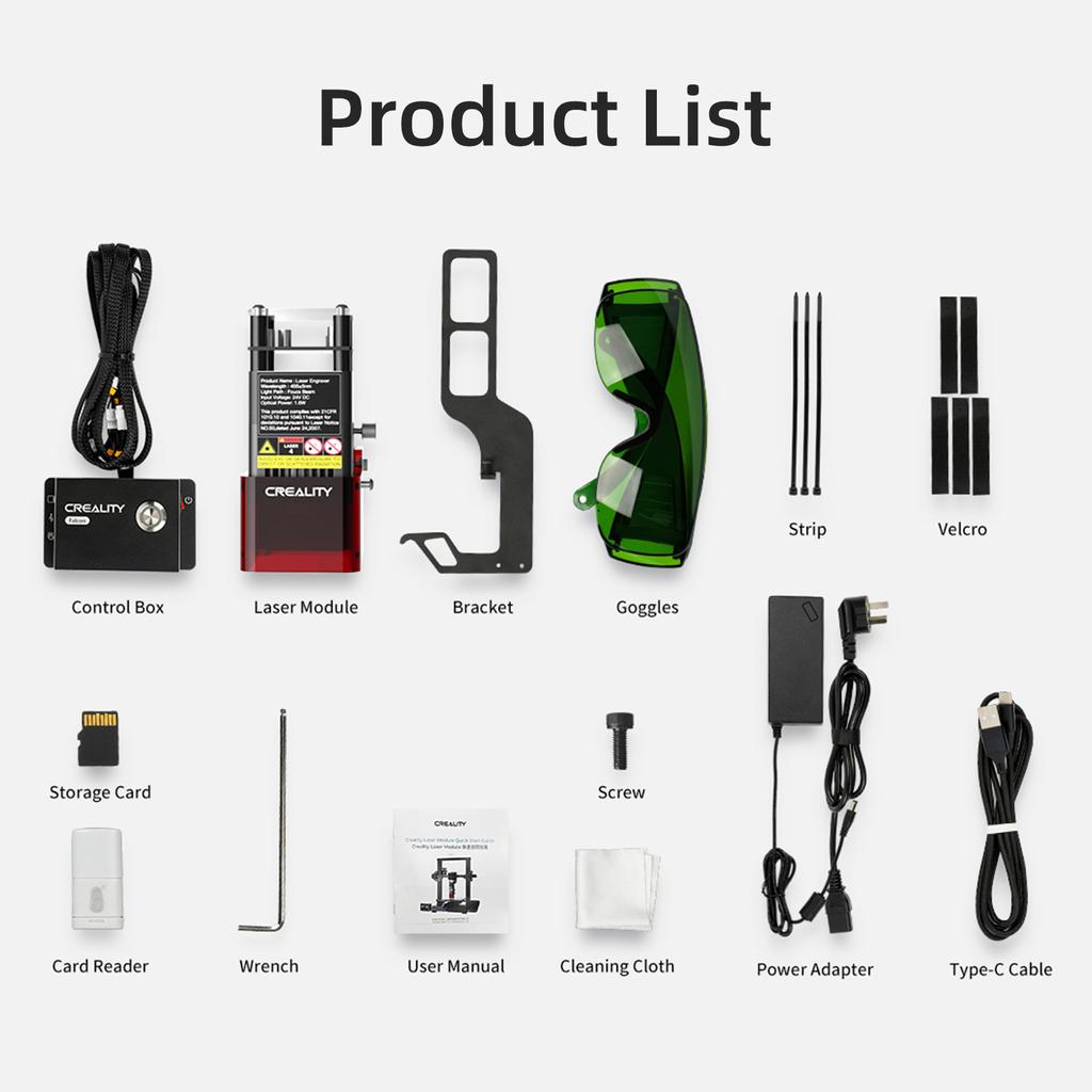 Лазерный модуль Creality 1,6 Вт, лазерное пятно 0,06x0,06 мм, совместимый с CR-10 Mini/Ender-2 Pro/Ender-3