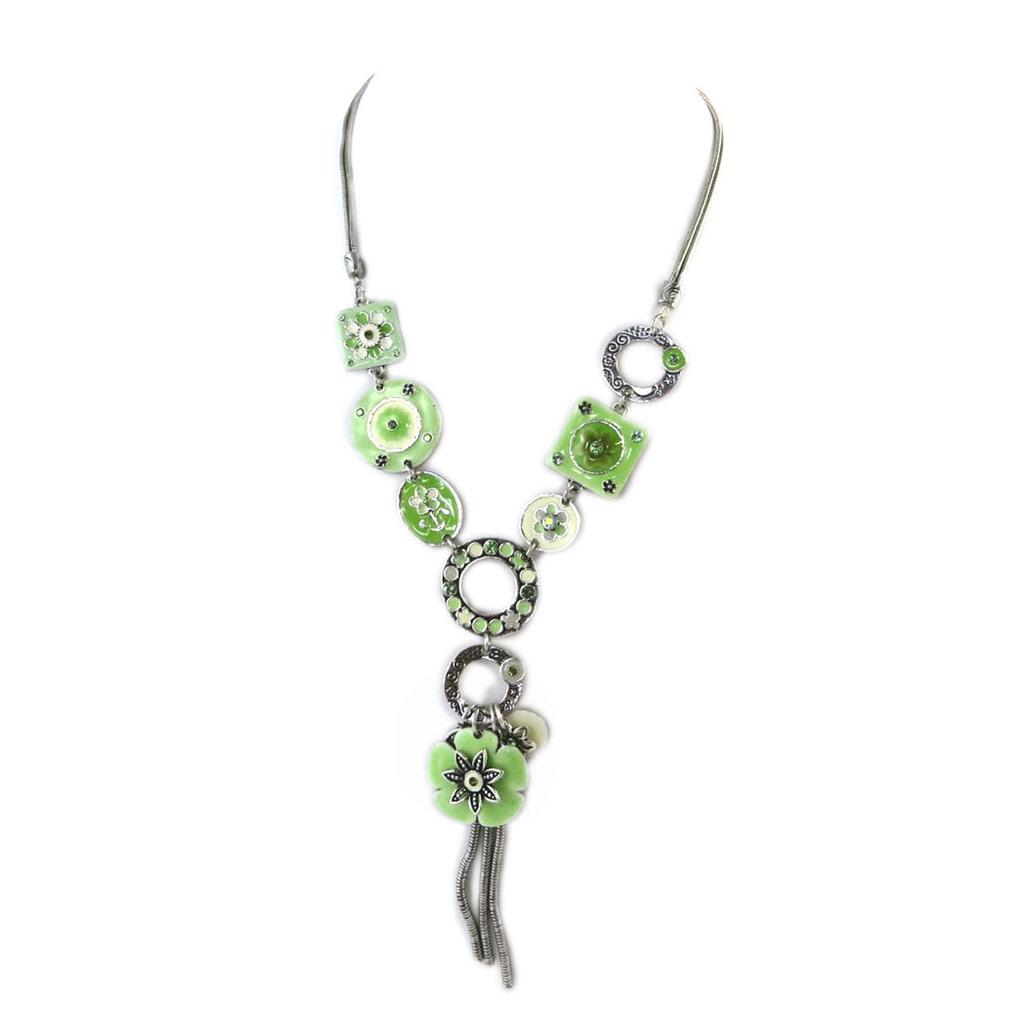 Les Trésors De Lily [E7020] — Зеленое дизайнерское колье «Букет Флери»