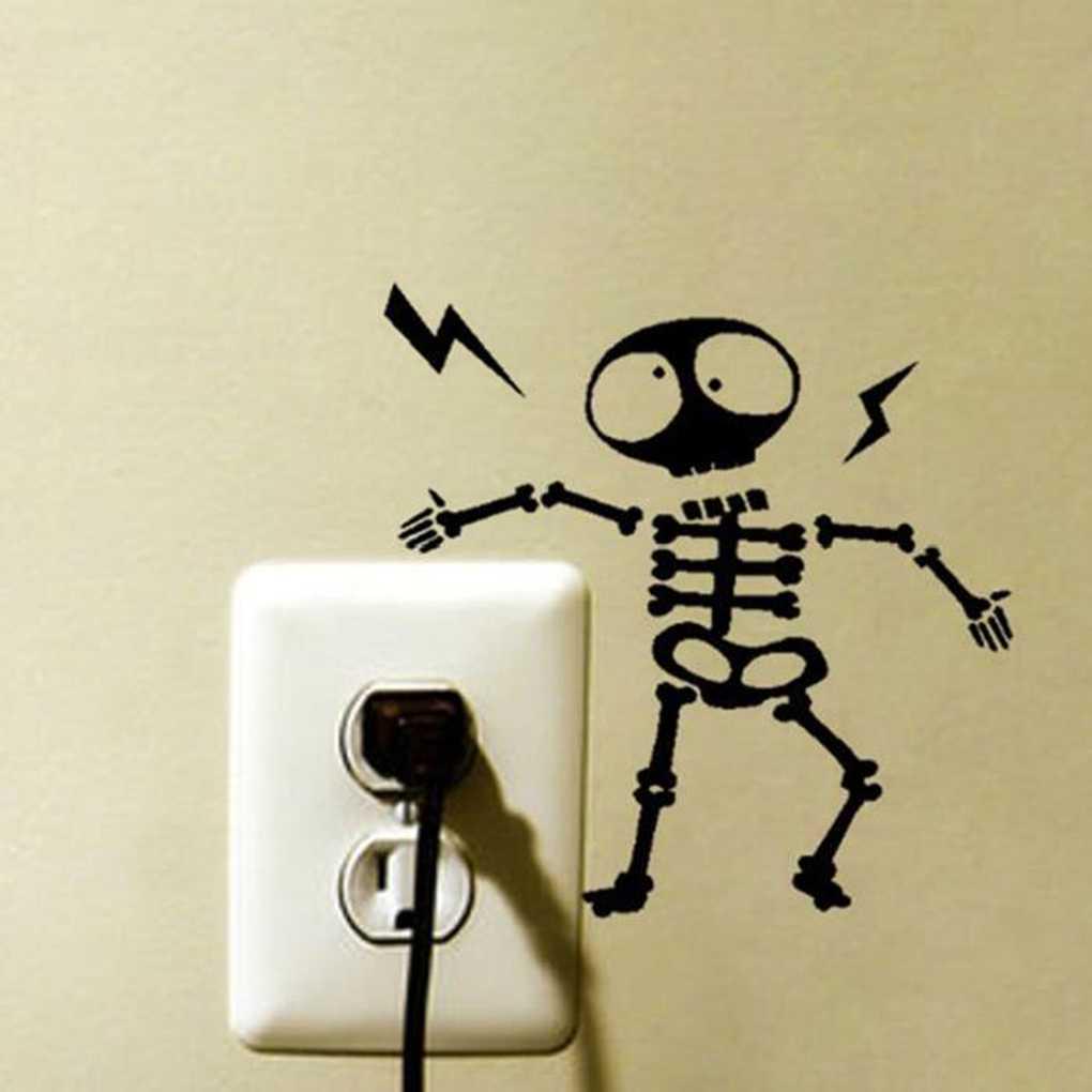 Wall Switch Sticker Decoration Individuality Skeleton Wall Decal ARI