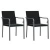 Garden Chairs with Cushions 2 pcs Black 56x59x84 cm PE Rattan