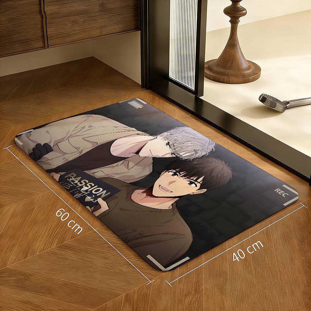 Passion Bl Anime Bathroom Mat Non-Slip Laundry Room Mat Laundry Decor Balcony Child Living Room Toilet Rug