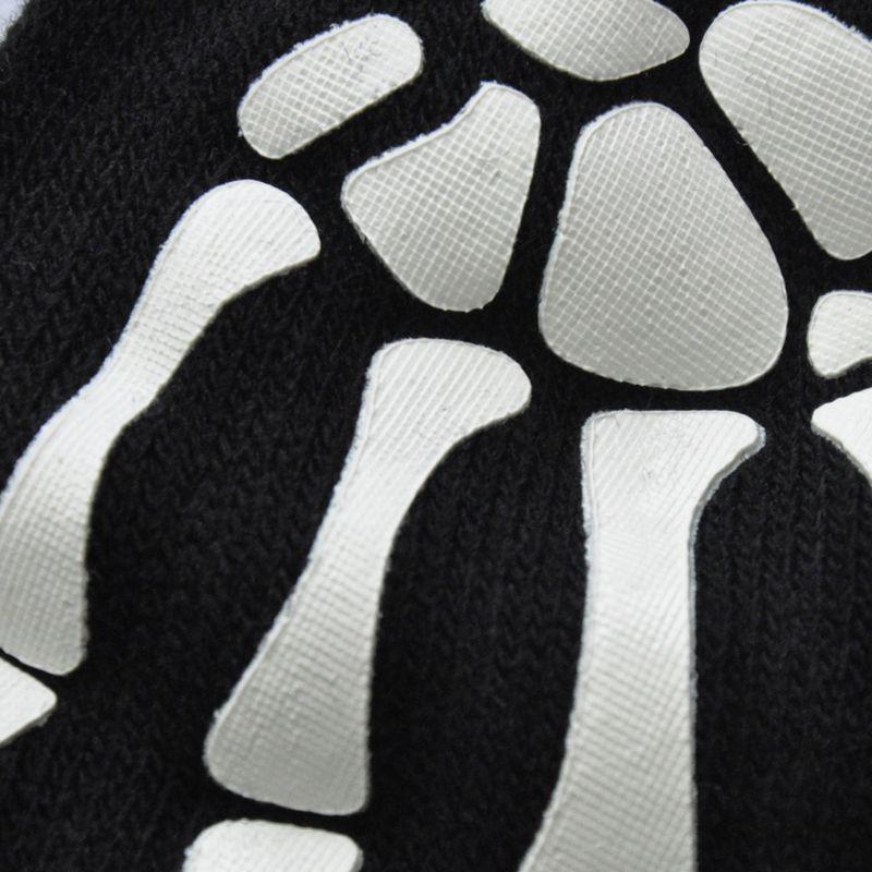 Унисекс для взрослых, Хэллоуин, скелет, череп, перчатки с половиной пальца, светящиеся зимние варежки