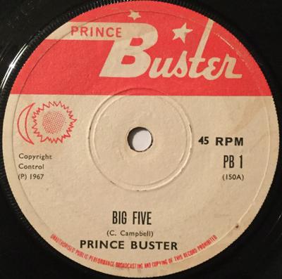 7-дюймовая пластинка PRINCE BUSTER Big Five PB1 Prince Buster 1970 UK Регги Ска Даб Б/у