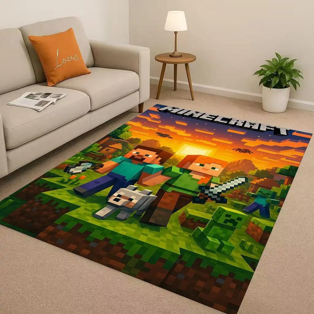 3D S-Sand B-box Cartoon Game Living Room Non-Slip Area Rug Soft Carpet for Bedroom Playroom Sofa,Easy Clean Home Decor Doormat