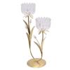 Hestia 2 Stem Candle Holder With Clear Glass On Gold Base