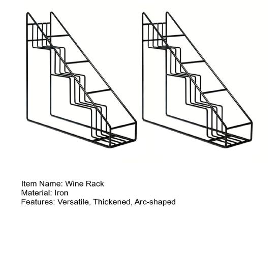 Tiered Wine Rack Trapezoidal Step Design Metal Storage Shelf 4-Bottle Holder Kitchen Organizer Coffee Syrup Container Rack