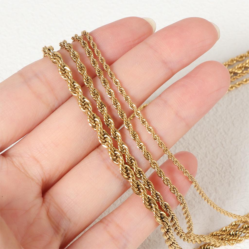 Ожерелье из витой цепи в стиле хип-хоп для мужчин, толщина 2/3/4 мм