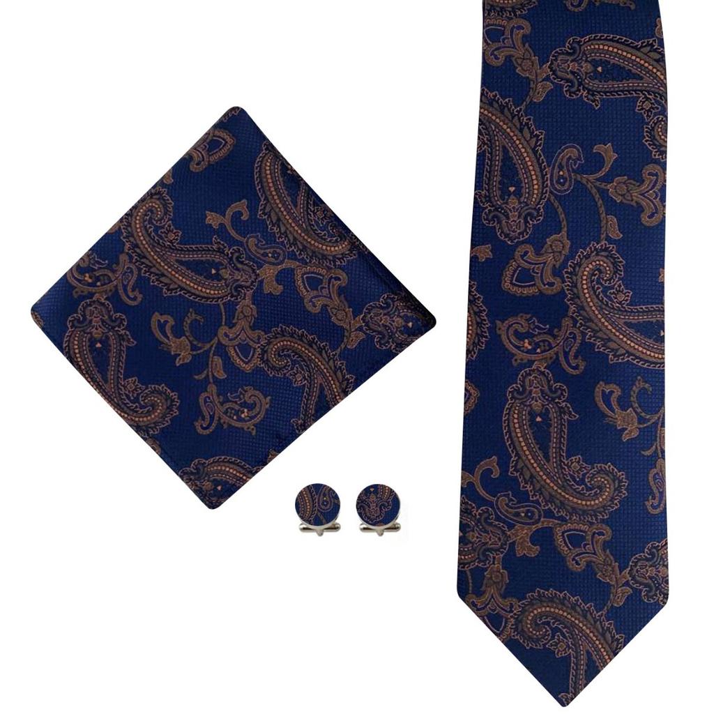 Цветочные полосатые пейсли литературный стиль мужской галстук карман полотенце манжеты три части