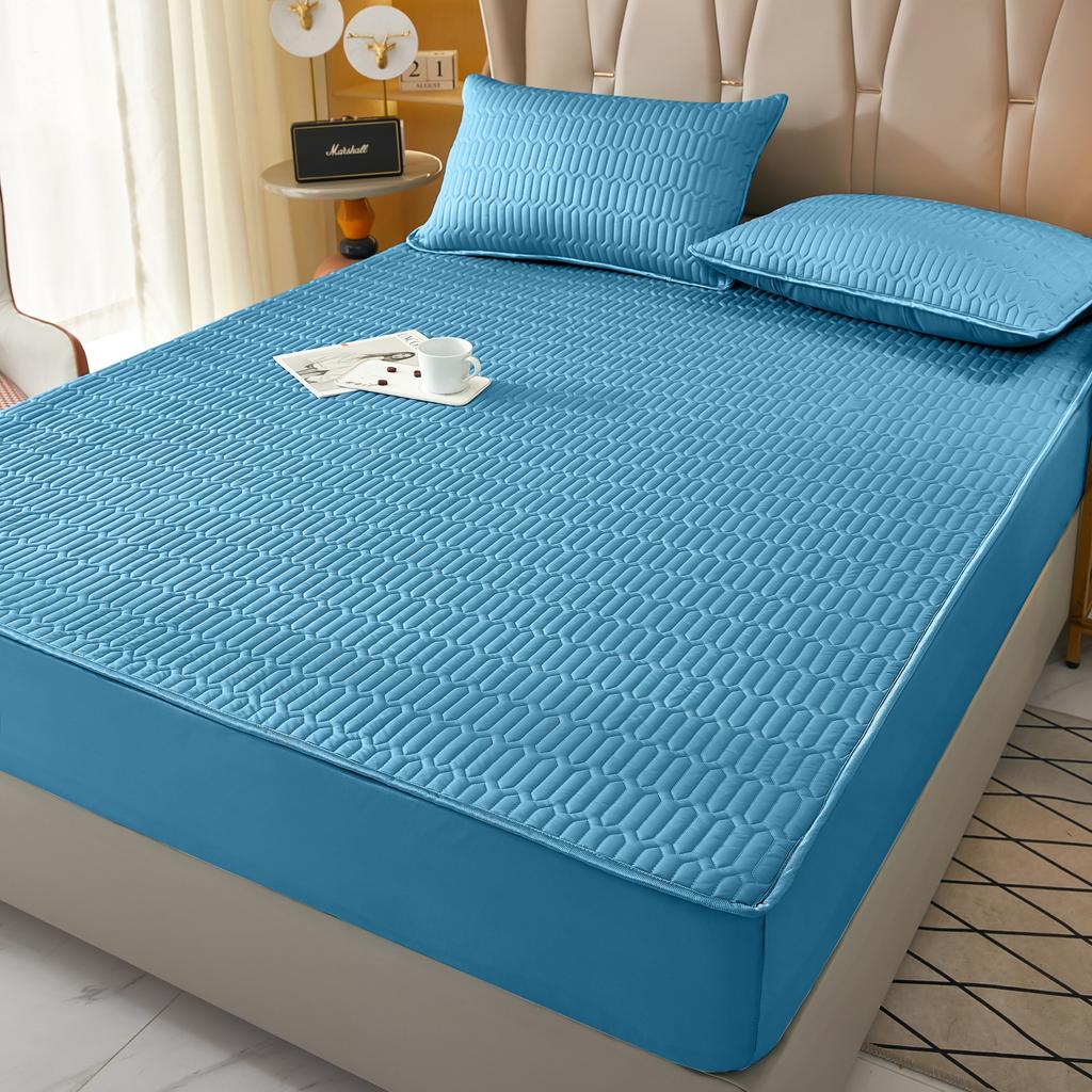 Водонепроницаемый чехол для матраса, простыня на резинке, однотонный защитный чехол для матраса, одинарный/двуспальный/140/160, многоцветный, серый/белый декор