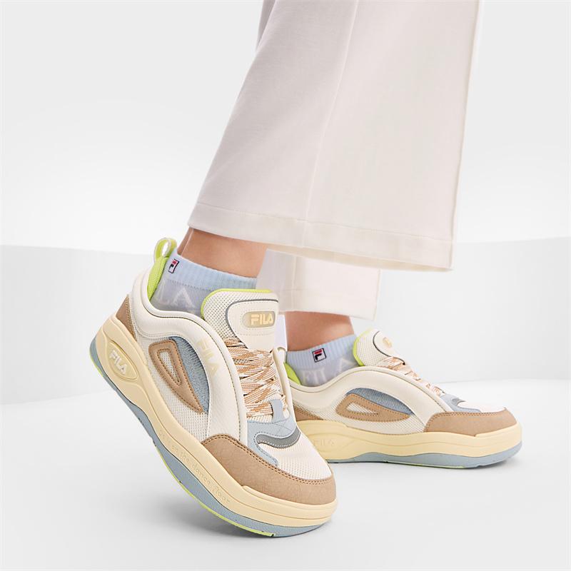 Fila Яркие Прочные Низкие Кеды для Скейтборда Женские Кроссовки Молочно-Белый Кубинский Песок F12W432202FBG
