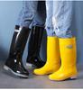 Comemore Autumn Boots Low Heels Rainshoes Couple Men Women High-barrel Waterproof Rain Boot Work Rubber Shoe Long Water Shoes 44