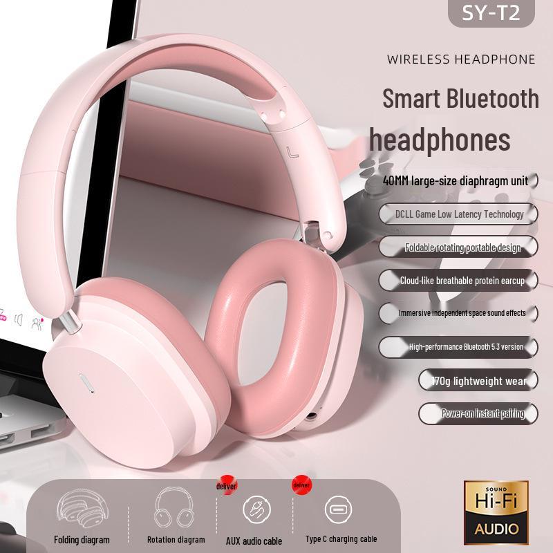 Беспроводные Bluetooth игровые наушники со съемным микрофоном