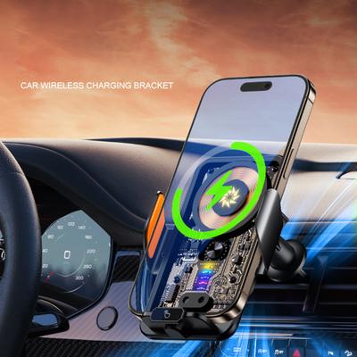 Автомобильный держатель для телефона Прозрачное беспроводное зарядное устройство Специальная подставка для навигации в автомобиле Подставка с быстрой зарядкой