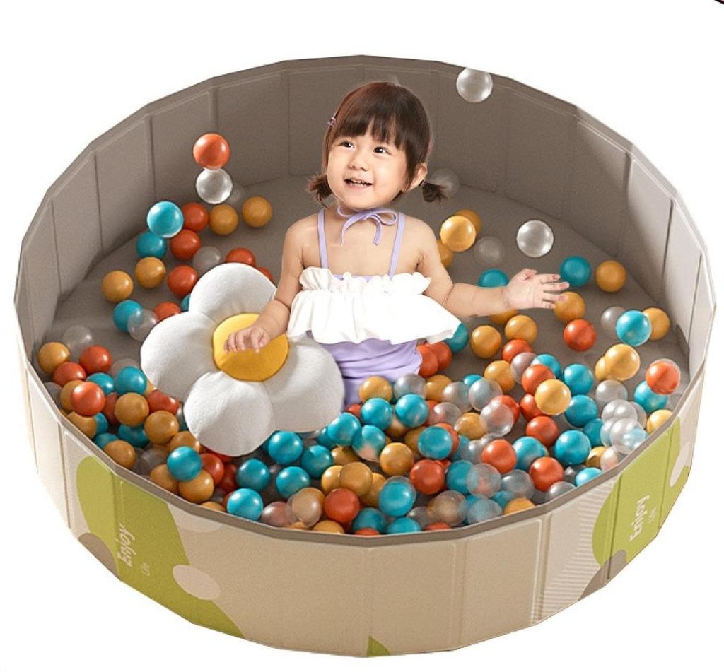 Foldable Ball Pool for Kids, 80cm-120cm, No Inflation Required, Fits Pond and Ocean Balls, Convenient Storage, Pet Friendly, Mini PVC for Indoor Use,