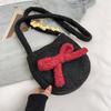 Macaron Plush Oval Cute 2025 Autumn New Bag Small Crossbody Shoulder Backpack Bow Mobile Phone Bag