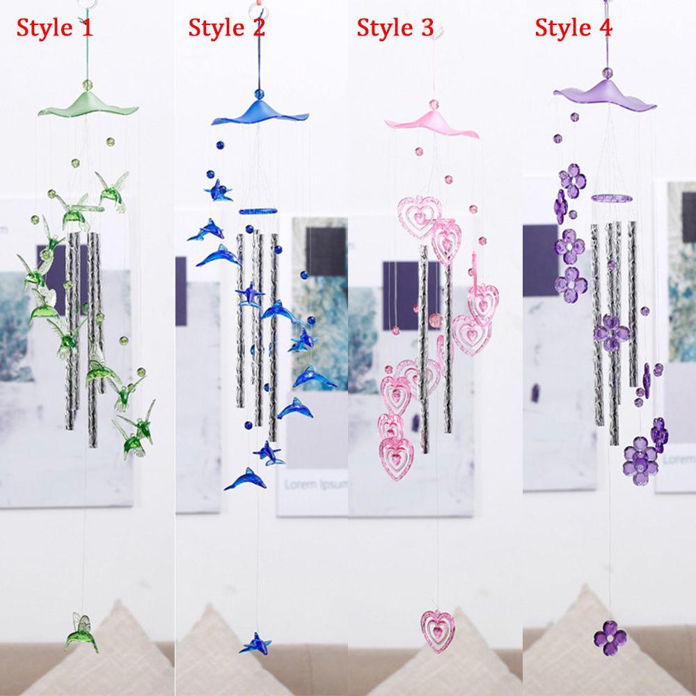 Creative Dolphin Love Wind Chimes Hanging Pendant Ornament Handmade Crafts Gift Indoor Outdoor Garden Decor