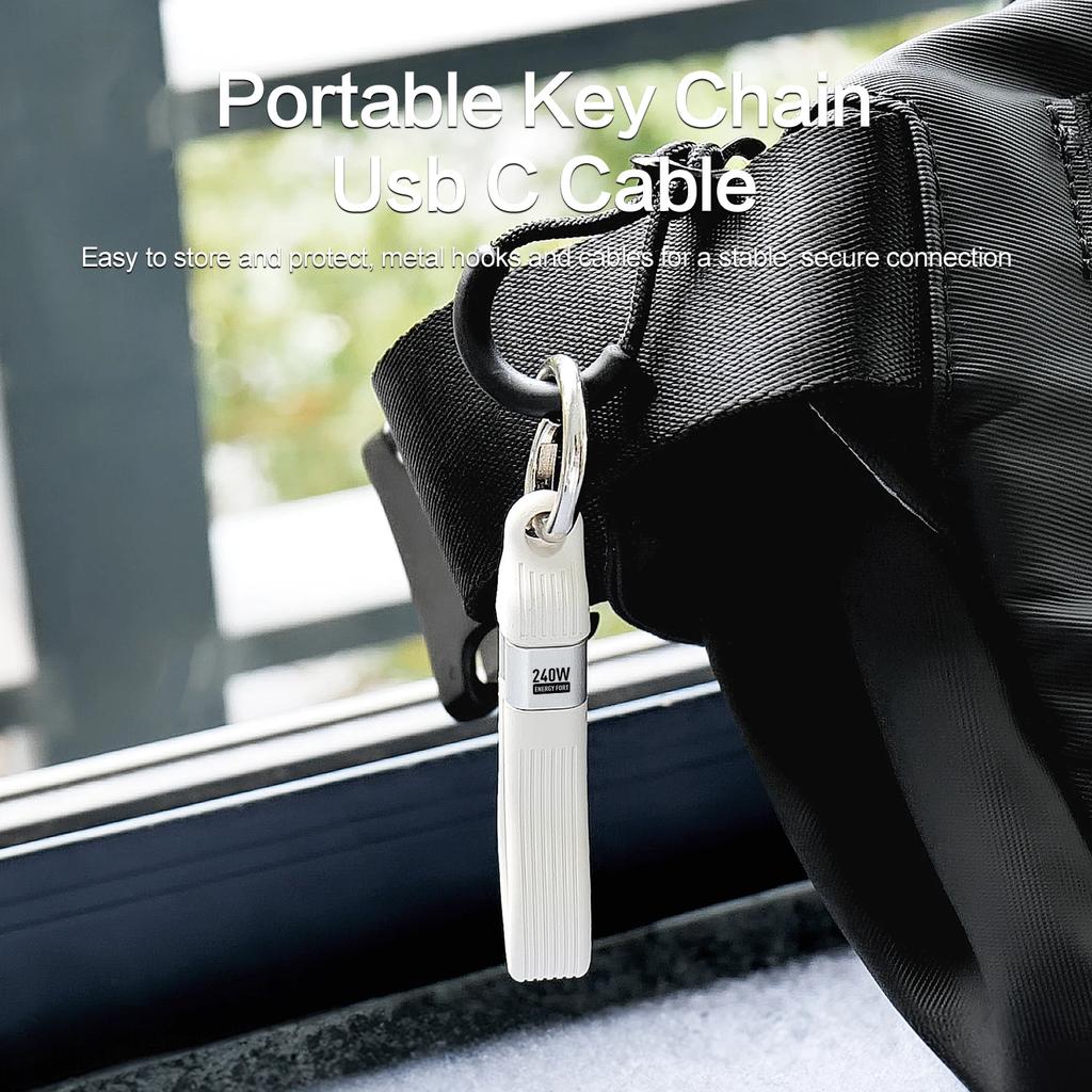 KEBIDU USB4.0 Брелок Кабель USB-C, Быстрая зарядка 240 Вт, Передача данных 40 Гбит/с, Видеовыход 8K@60 Гц, Портативный Короткий Кабель Type C для Ноутбука, Телефона, SSD