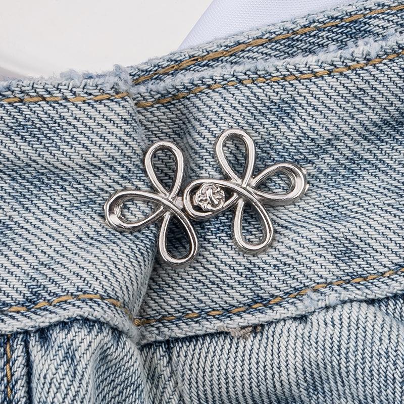 1/2PCS  Adjuster For Pants And Skirts Waist Tightener Bowknot Button Adjustable Waist Buckle For Jeans No Sewing Required