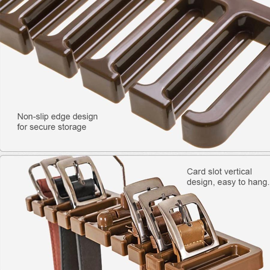 1-1pc Rotating Belt Tie Hanger Space-Saving Wardrobe Belt Organizer Multi-Functional Scarf Holder11 Card Slots Home Storage Tool
