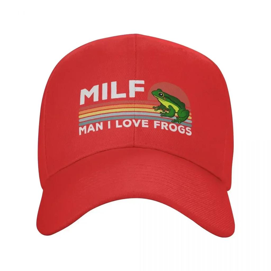 Custom Milf Unisex I Love Frogs Baseball Cap Unisex Women Adjustable Dad Hat Streetwear Snapback Caps