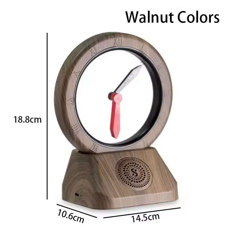 Retro floating clock, creative indoor watch clock, living room decoration, desktop clock, luxurious desktop decoration, Bluetoot