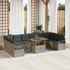 VidaXL Ensemble de canapé de jardin 11 pcs Gris Poly rotin, Salon de jardin et terrasse, canapé modulable moderne 3358498
