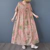 Short Sleeve Plus Size Cotton Vintage Floral New In Dresses for Women Casual Loose Long Summer Dress