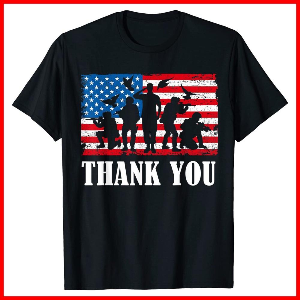 Thank You Army | Memorial Day Partiotic Military Veteran Black T-Shirt Unisex T-Shirt